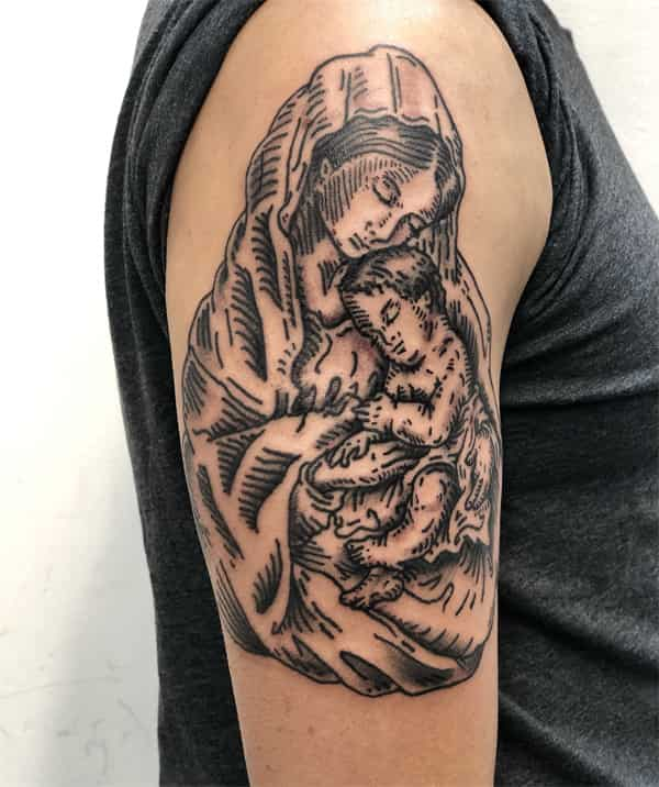 Maagd Maria Jezus tattoo3