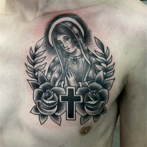 virgin mary tattoo on chest3