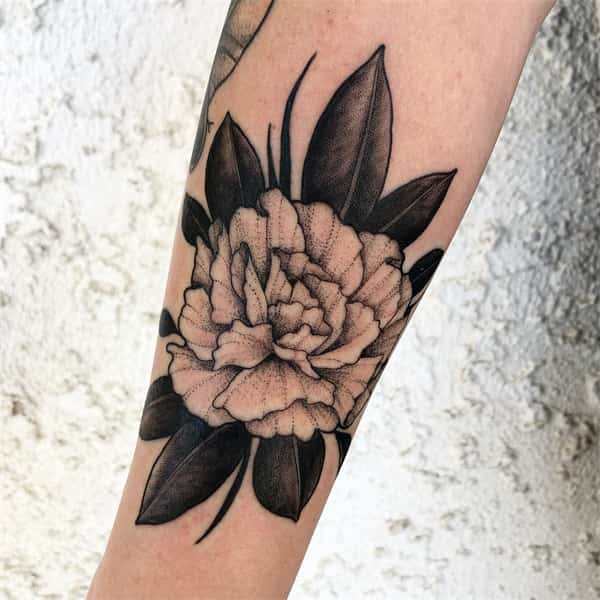 Black carnation tattoo