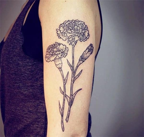 Men's Carnation Tattoos