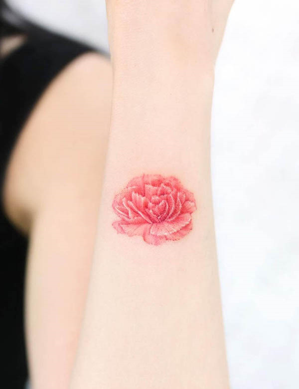 Red carnation tattoo