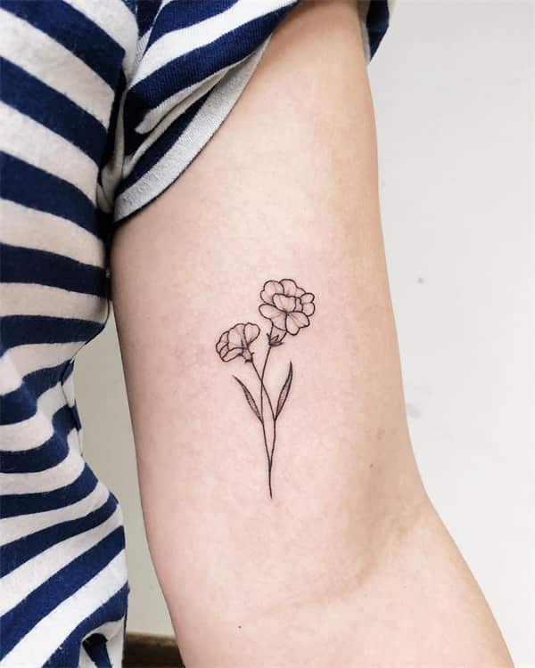 Simple carnation tattoo