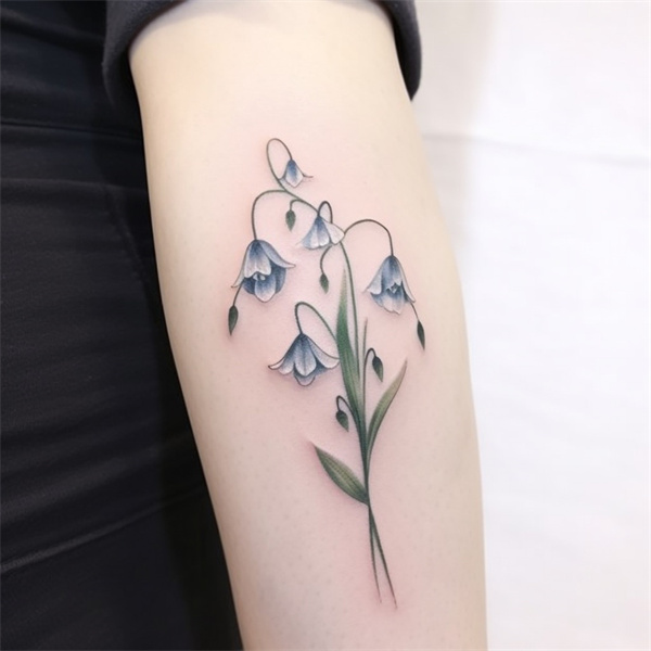 Tatuaje de campanillas de invierno y claveles