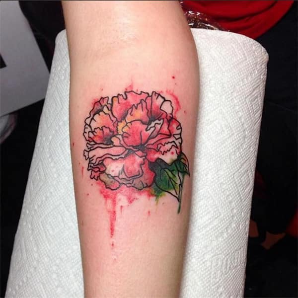 Watercolor Carnation Tattoo1