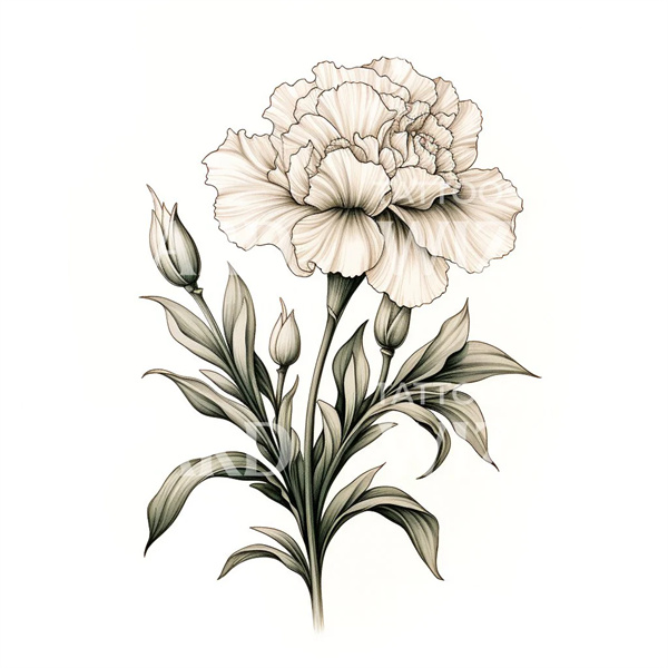 White carnation tattoo