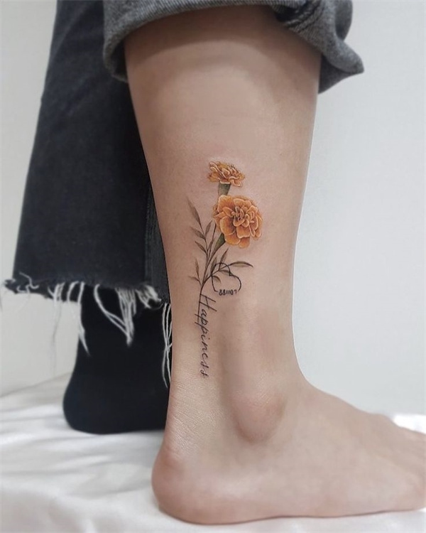 Yellow carnation tattoo1