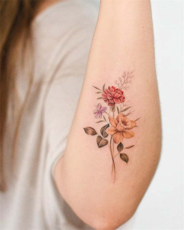 Yellow carnation tattoo1