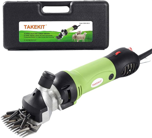 4. TAKEKIT Tesoura eléctrica profissional para ovelhas e tesouras de podar para animais de pelo espesso